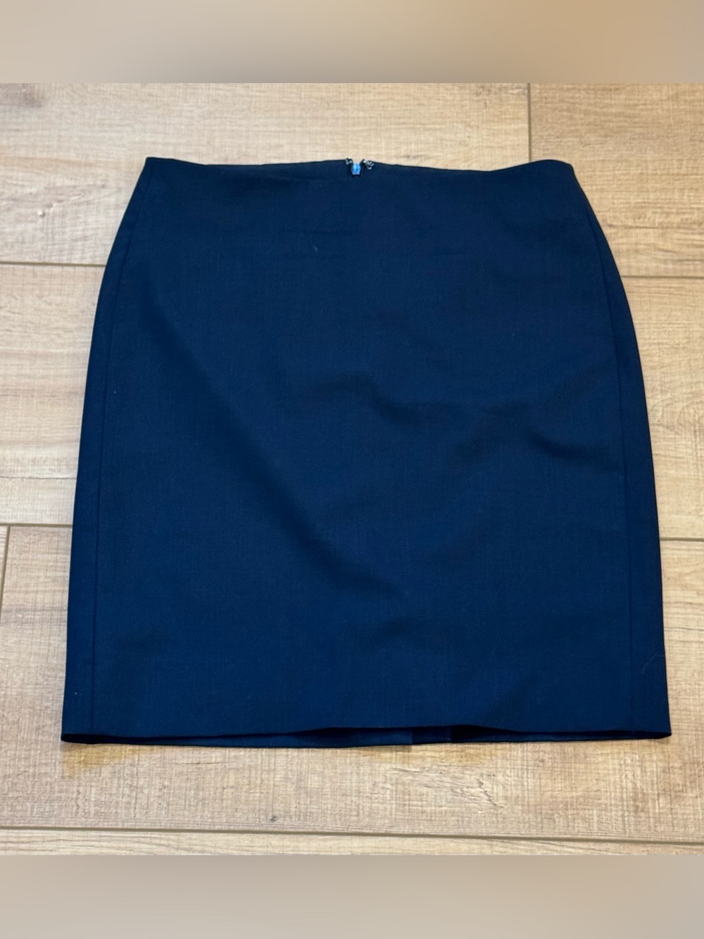 Theory Pencil Edition Navy Stretch Wool Pencil Skirt Minimalist Size 0